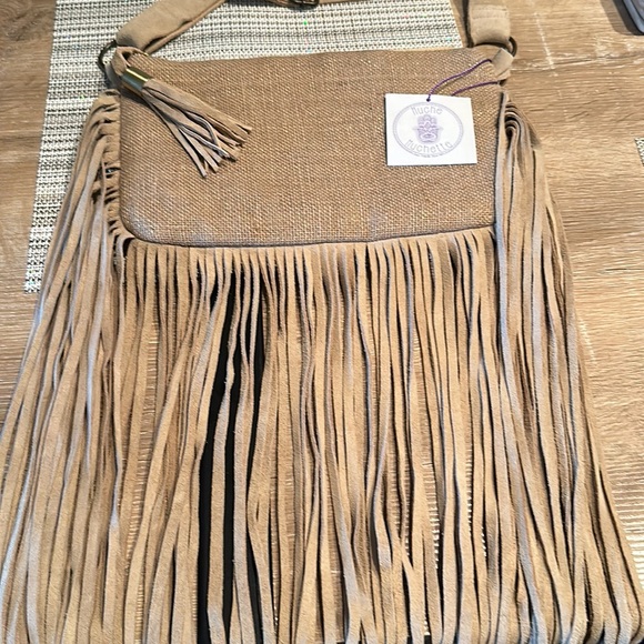 Muche-et-Muchette jute and faux suede bag - Picture 3 of 6